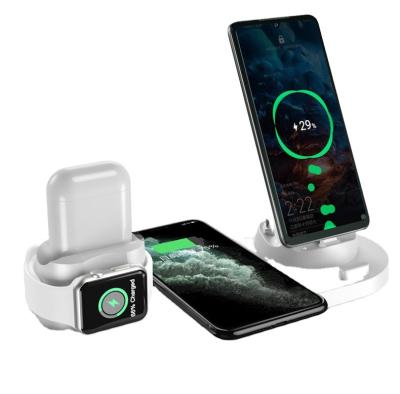 China Fast Charging Stand 10W 15WFast Wireless Charger 6 in 1 Station Magnetic Wireless Multi Function Charging Pad Wireless Holder for sale