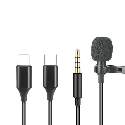 China Lavalier Microphone Hot Sale 3.5mm Noise Cancel Clip Lapel Condenser Microphone Lavalier Cable Microphone for sale