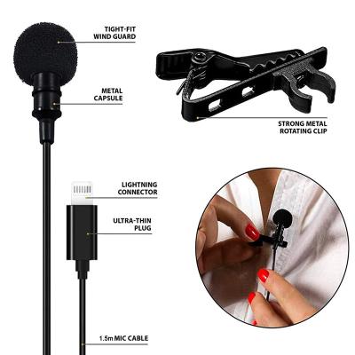 China Hot Selling Lavalier Microphone Noise Canceling Lapel Microphone Portable Lavalier Microphone Clip 3.5mm Wired Lavalier Microphone for sale