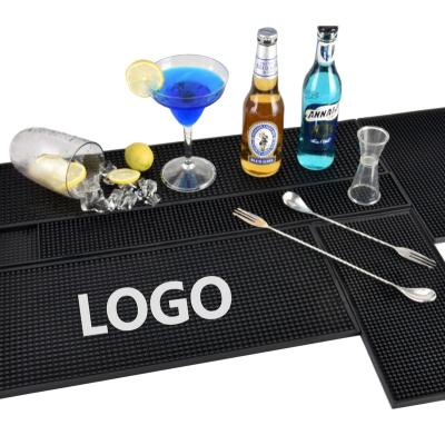 China Custom Made High Quality Viable Logo PVC Spill Mat Drip Runner Beer Mats for sale