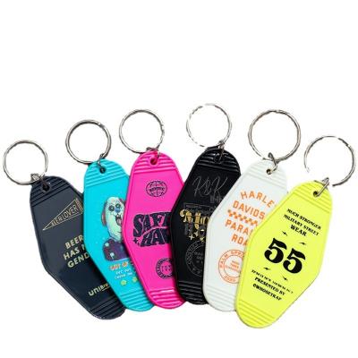 China Custom PS Printing Key Logo Plastic Motor Travel Hotel Chain Tag for sale