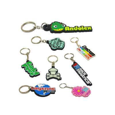 China Custom 2D PVC Logo Shape PVC Rubber Die Cut Rubber Key Chains for sale