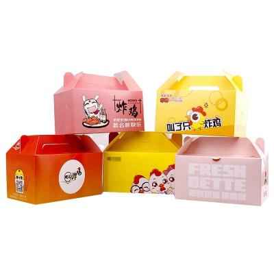 China Fast Hot Fried Chicken Boxes Take Out Box Recyclable Food Donuts Customized Packaging Boxes With Logo for sale