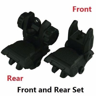 China One Set Tactical Front And Rear Sight Dual Aperture Set Flip Up Back Up Sight 223 Polymer for sale