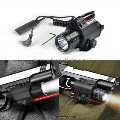 China 2 in 1 Combo Tactical Flashlight/LIGHT+Red LED Laser/Sight for Firearm Glock 17 laser 19 22 20 23 31 37 M6 for sale