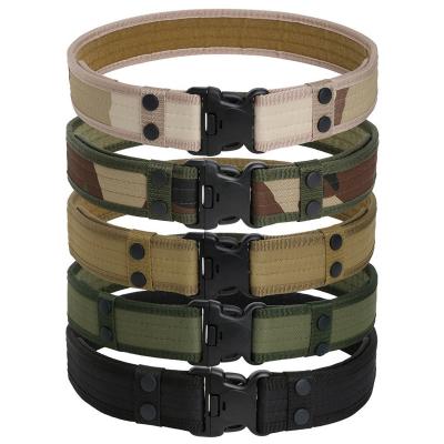 China Army Style Casual Combat Belts Canvas Tactical Belt Men Fashion Quick Release Outdoor Hunting Belts Optional 9Colors for sale