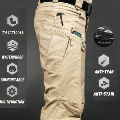 China Multi Pocket Waterproof Elastic Military Male Pants Viable Mens Outdoor Cargo Trouser Pants Plus Size Tactical Pants Men for sale