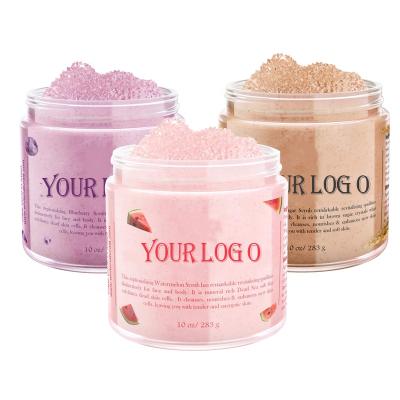 China Natural Organic Exfoliator Coconut Milk Fruit Rainbow Exfoliating Salt Body Scrub Packaging for sale