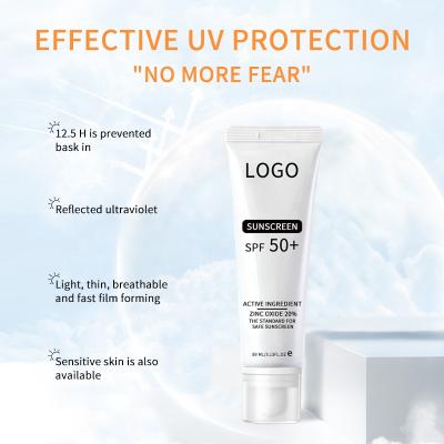 China SPF 50 Tn Active Ingredient Zinc Oxide 20% Mineral Face Sunscreen Cream Sun Protection OEM/ODM Skin Care Product Manufacturer for sale