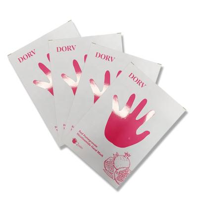 China OBM Anti-Puffiness Box With 2 Pairs Nourishing Hydration Hand Mask Skin Care Hand Pomegranate Red Nicotinamide for sale