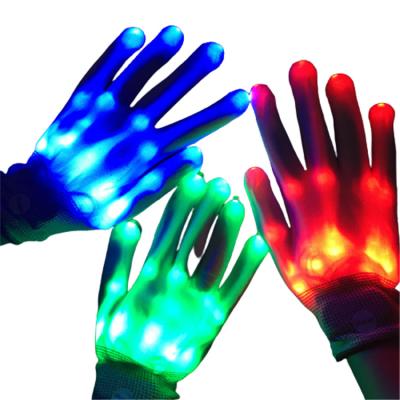 China Modern Funny Flashing Finger Gloves Keep Warm Toy Easy Battery Replacement Glowing LED Gloves for sale