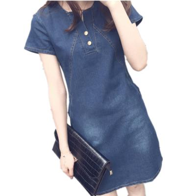 China Antistatic Plus Size Solid Sundress Denim Dress Jeans Dress Long Sleeves for sale