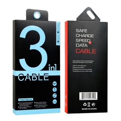 China CMYK Custom Art Coated Paper USB Cable Data Cable Packaging Box with Hanger Hole for sale