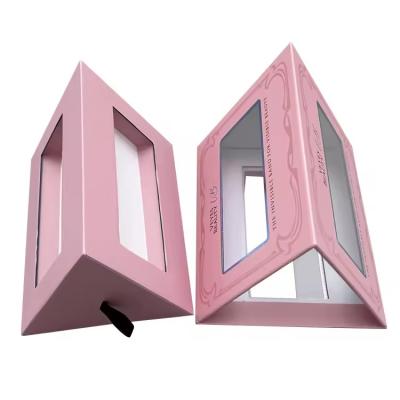 China Customized Sliding Drawer Box Paperboard Empty Eyelash Box With Window For Display for sale