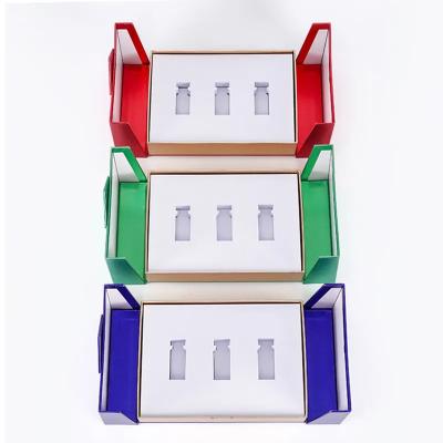 China custom box packaging double door design magnetic closure paper gift lip gloss packaging box cosmetic boxes with foam insert for sale