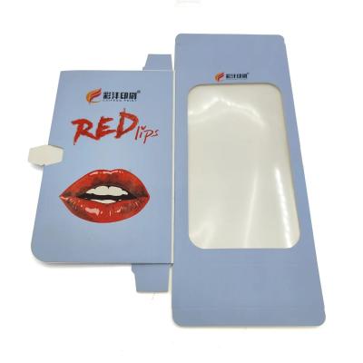 China Custom Glossy Lip Gloss Storage Box Facial Mask Packaging Set Box With Flip Window for sale