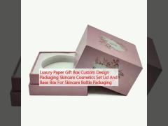 Luxury Paper Gift Box Custom Design Packaging Skincare Cosmetics Set Lid And Base Box For Skincare Bottle Packaging