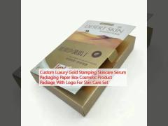 Custom Luxury Gold Stamping Skincare Serum Packaging Paper Box Cosmetic Product Package With Logo For Skin Care Set