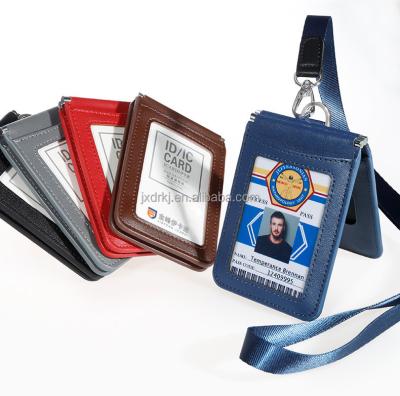 China Durable Staff ID Card Protector Manufacturer High Capacity Two Faced Card Holder for sale