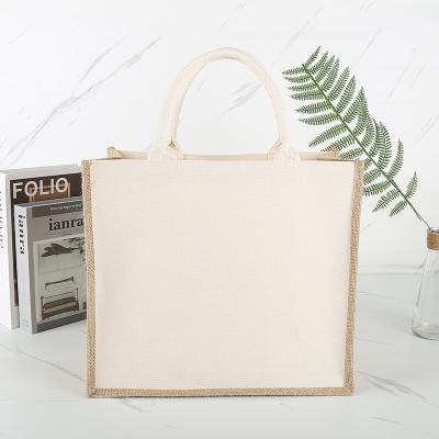 China Fashion Custom Wholesale Quality Burlap Shopping Bag Natural Eco Friendly Canvas Tote Bag for sale