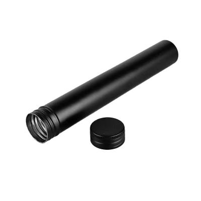 China Food factory sales matte black blunt round tail cigar aluminum tube with screw cover for sale