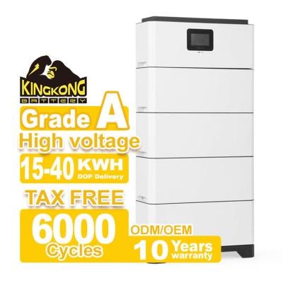 China Hybrid Grid Connection Widely Matched Inverter LFP Modular Stacked High Voltage Battery Home Energy Storage System 15-40 for sale