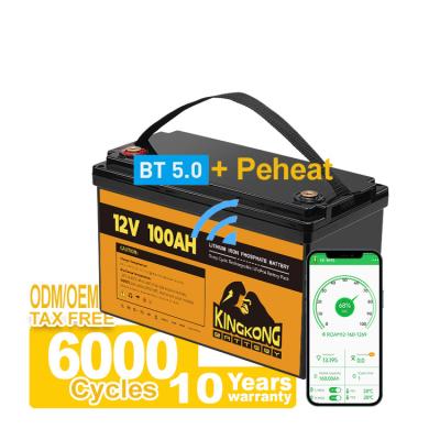 China OEM ODM 12V 100Ah LiFePO4 Battery For Solar RV Caravan Marine In US Germany UK Canada for sale