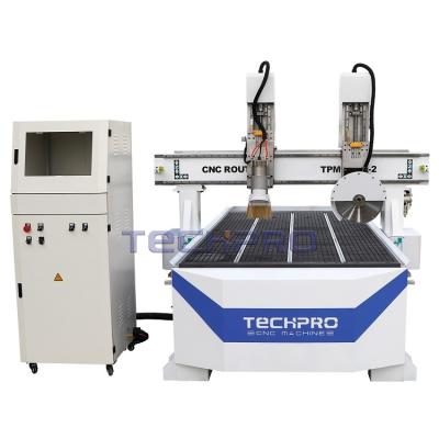 China Wood Acrylic PVC Engraving Cutting Techpro 1325 Saw CNC Router Woodworking Machine 3 Axis CNC Router Metal with Saw Cutting for sale