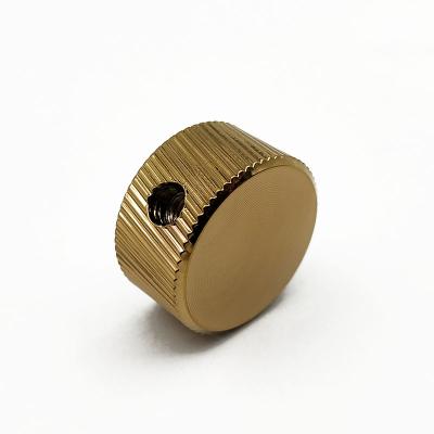 China Pure Aluminum With Screw Customized Electronic Lock PVD Metal Aluminum Amplifier Rotary Knob Diagonal Grain for sale