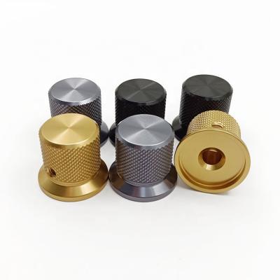 China OD 24mm Aluminum Cap Aluminum Edged Adjustment Screw Fit Rotary Wireless Volume Knob for sale