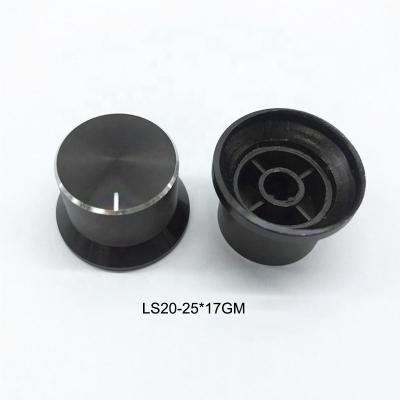 China Aluminum And Plastic Top Cap Aluminum Shaft Speakers Rotary Insert 25x17mm D Control Knobs for sale