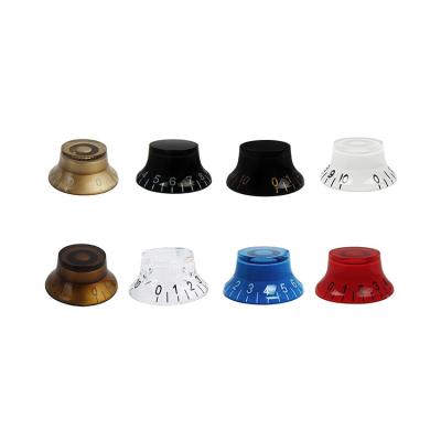 China Clear Plastic GUITAR 26x12.5mm Cap Bell Amp Control Knob With Numbers For LP Guitar for sale