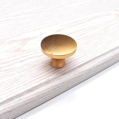 China Modern Black Mute Single Hole Gold Grain Aluminum Alloy Cabinet Door Round Cabinet Drawer Pull Handle for sale