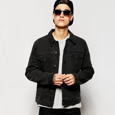 China Wholesale Loose Men's Casual Breathable Black Denim Warm Jacket for sale