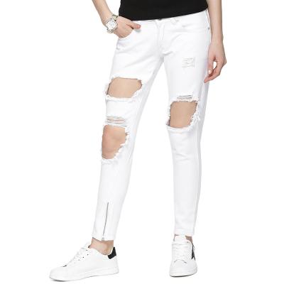 China OEM Fashion Style Girls Jeans Breathable Hole Personality New Broken Jeans for sale