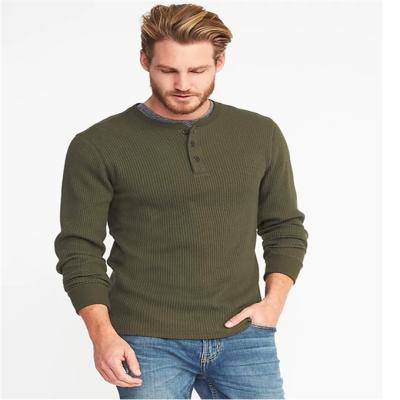 China Chunky Waffle-Knit Long Sleeves Tee anti-pilling anti-pilling muscle T-shirt best quality for men for sale