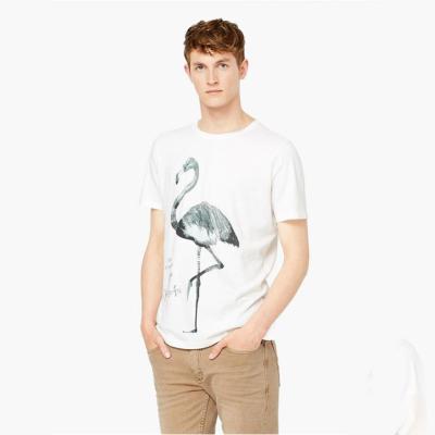 China Men's Summer Graphic Anti-pilling Flamingo Crew Neck Tee Graphics Tee Anti-pilling Polyester Loose Clothing Tee for sale