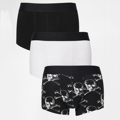 China Custom 3 Pack Antibacterial Antibacterial Men's Boxer Halloween Shorts With Skull Print for sale