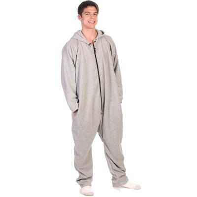 China Breathable breathable xxxl 100%cotton onesie for men adult single color onesie pajamas for sale