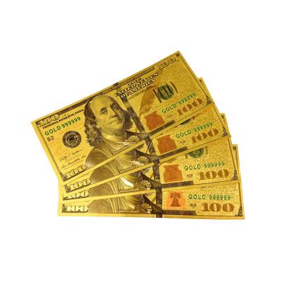 China China Good Quality Design 100 New US Dollar Gold Foil Banknotes 24k Gold Banknote For Gift Collection for sale