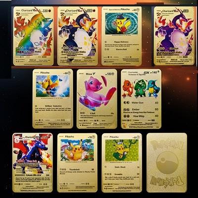 China Wholesale 100pcs Durable Pokemon Mega Card France Germany UV Japanese English English Metal Cards Trading Card Game for sale