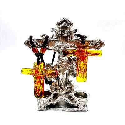 China Prayer Crucifix Bible Pendants Europe Religious Necklace Men's Gold Silver Gold Cross Pendant for sale