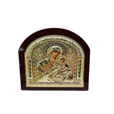 China Europe Jesus Maria Religious Ornaments , Red Wooden Board Religious Items Religious Home Decoration Ornaments for sale