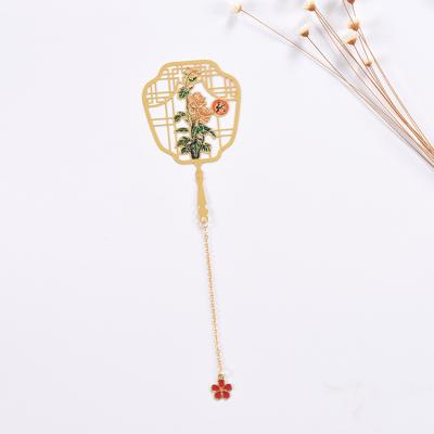 China Durable Custom Fan Delicate Promotional Round Metal Bookmark Custom Metal Bookmark for sale