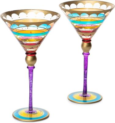 China Morden Martini Glass Set of 2 Italian Multicolors for sale