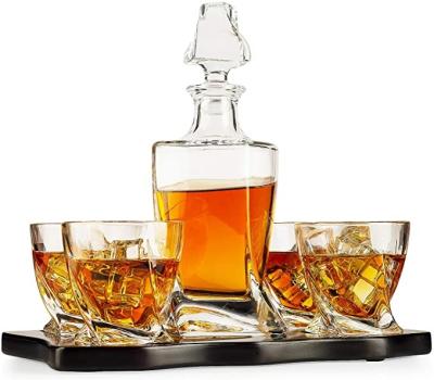 China Morden twisted whiskey glass decanter set for sale