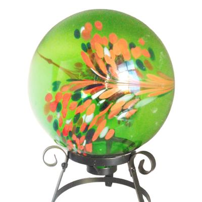 China Farmhouse Decoration Garden Decoration Flower Garden Ball Glass Globe With Metal Stand Home for sale