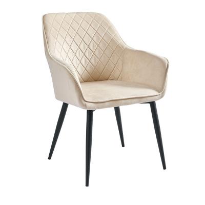 China Cooling Chair Nordic Velvet Dining Chairs Modern Metal Leg Dining Chair Elegant Color for sale