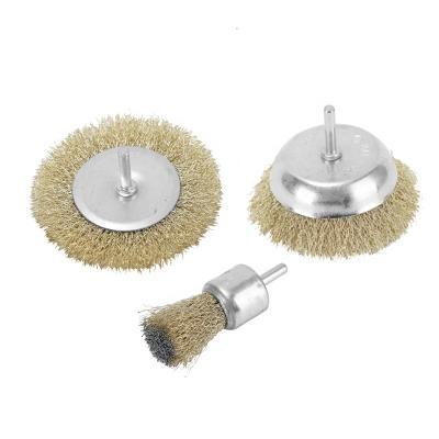 China DIY Tools Factory Wholesale Different Size Steel Wire Axle Wheel Brushes For Polishing Cleaning for sale