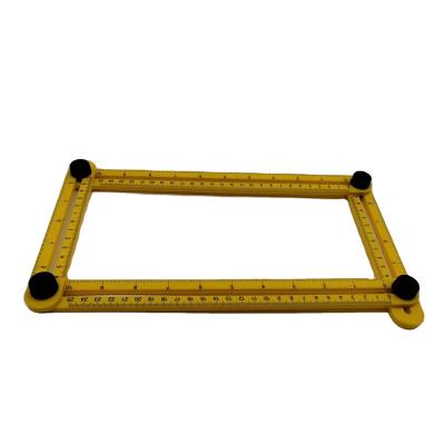 China Woodworking Adjustable Durable Multi Angle Tool Ruler Tool Plastic Folding Ruler Measuring Scale Four Ruler for sale